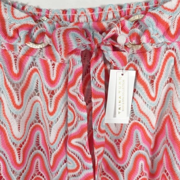 NWT TRINA‎ TURK SERAFINA CROCHET TIE FRONT PANTS Sheer Side Slits Size M & L - Picture 5 of 13